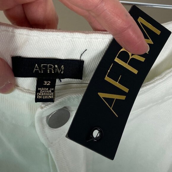 NWT AFRM Distressed High Rise Jeans Size 32 Revolve‎ New With Tags White Denim - Picture 6 of 13